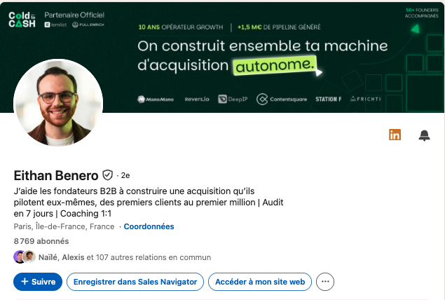 Profil LinkedIn de Eithan Benero, refait par Redak